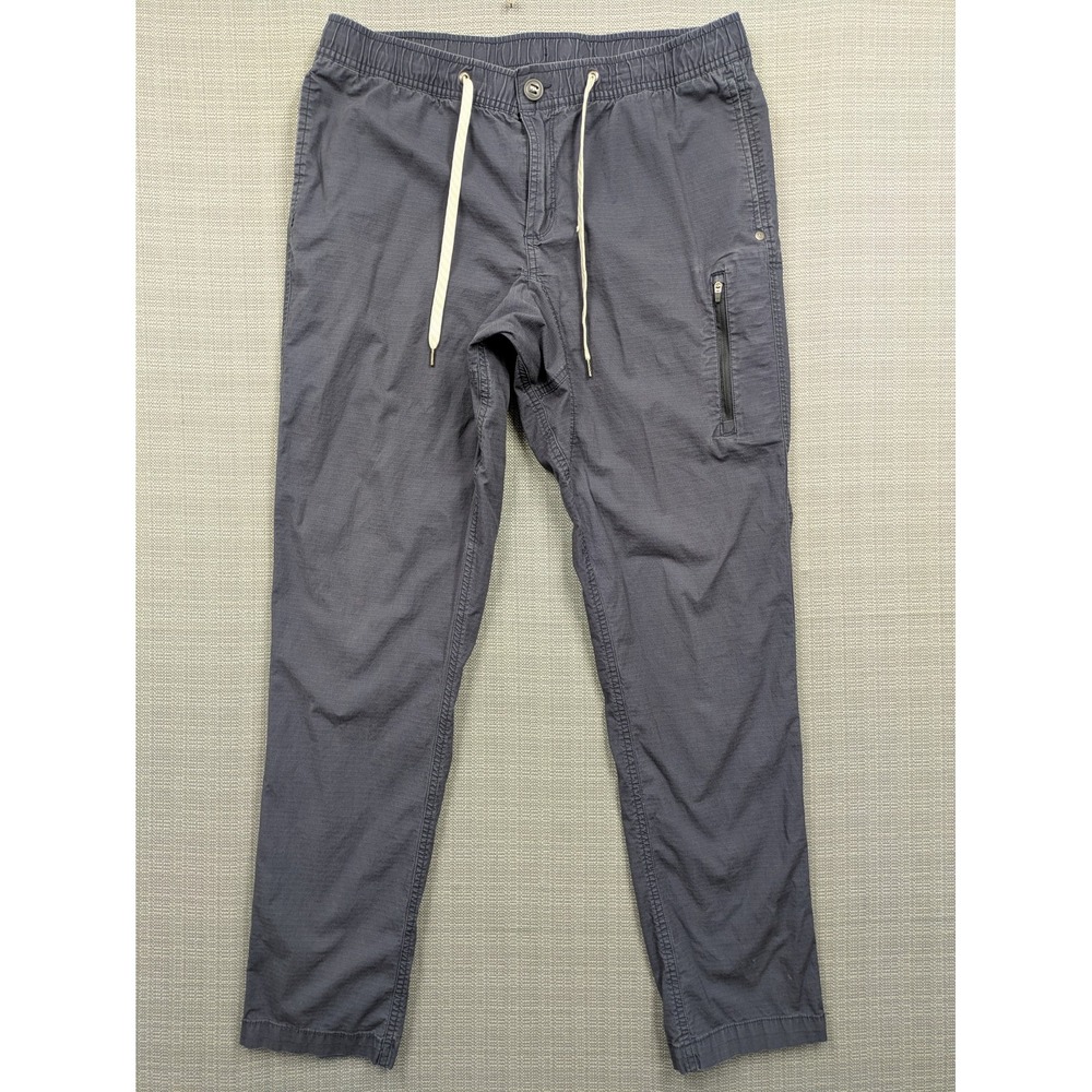 Vuori Jogger Pants Mens XL Gray Cotton Stretch Elastic Waist Zip Pockets Casual
